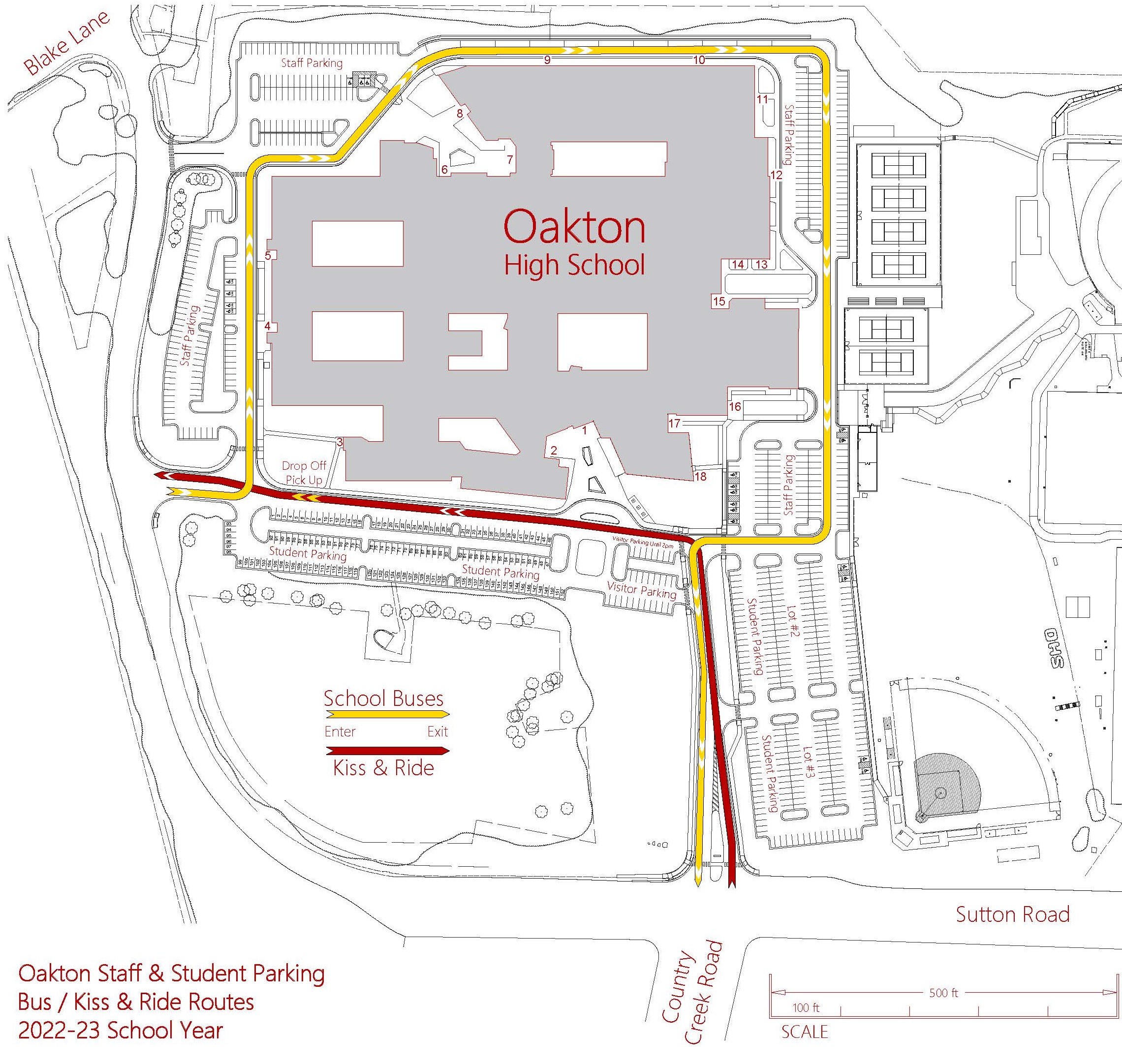 map of Oakton plot and traffic